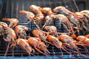 Closed up of shrimp grilled