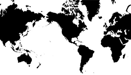 Obraz premium Vector world map isolated on white background