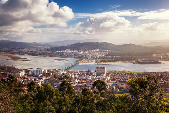 Viana do Castelo, view of the city from a height, beautiful city landscape. Travel to Portugal
