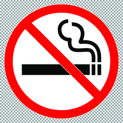 Forbidden circle icon isolated on transparency background. Prohobition road sign vector illustration