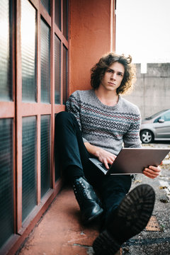 Cool man outdoors portrait