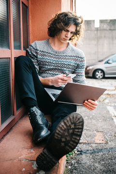 Cool man outdoors portrait