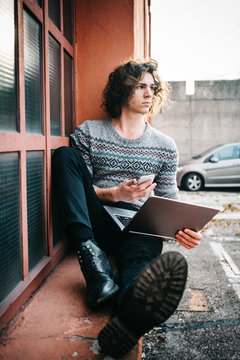Cool man outdoors portrait