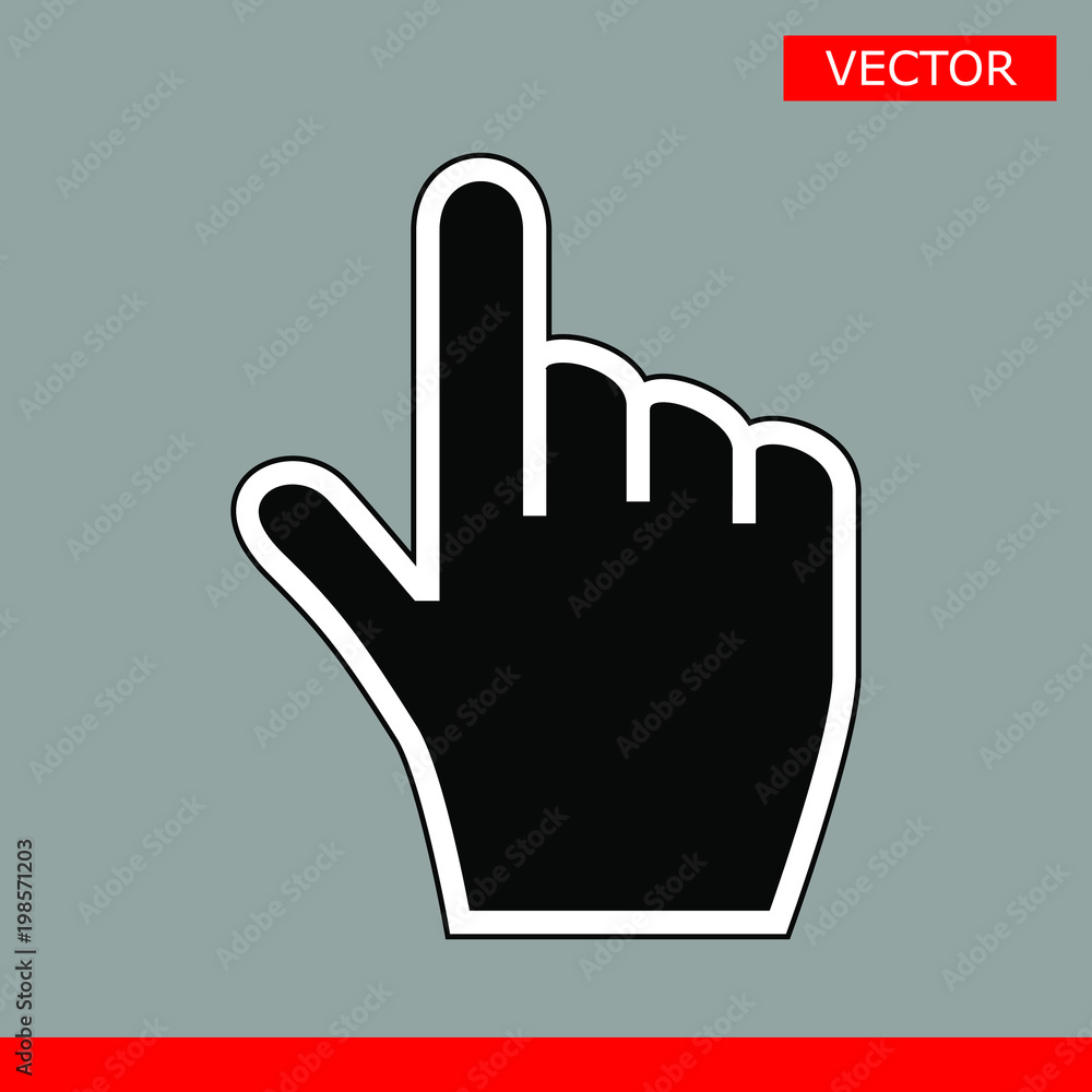 Poster black mouse hand cursor pointer icon vector illustration