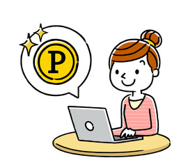 女性：インターネット、ポイント

