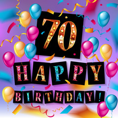 Happy Birthday sign in the form of a cake.