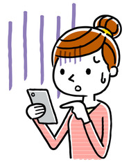 女性：スマートフォン
