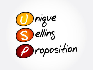 USP - Unique Selling Proposition acronym, business concept background