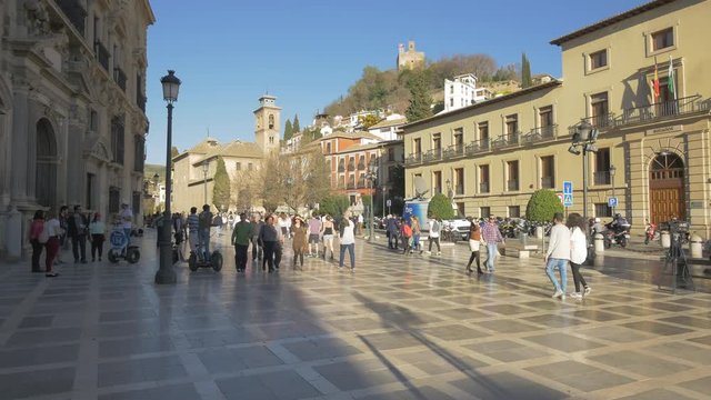Walking in Plaza de Santa Ana