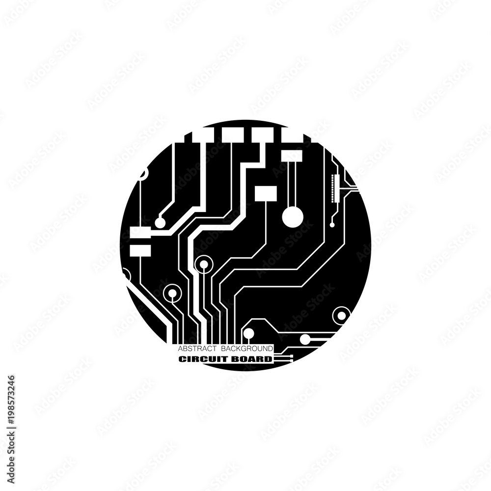 Poster vector circuit board illustration. abstract technology. microchip background.