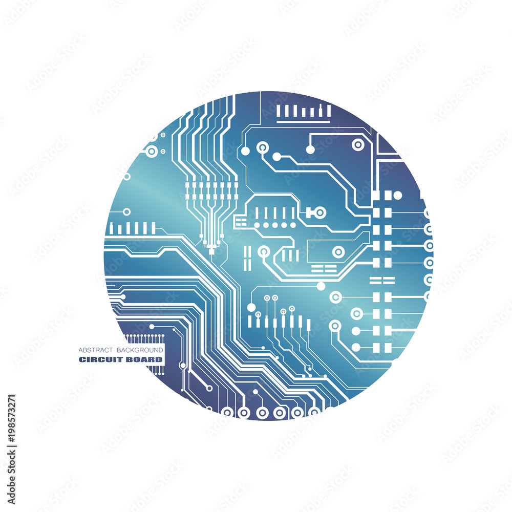 Poster vector circuit board illustration. abstract technology. microchip background.