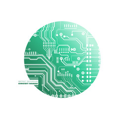 Vector circuit board illustration. Abstract technology. Microchip background.