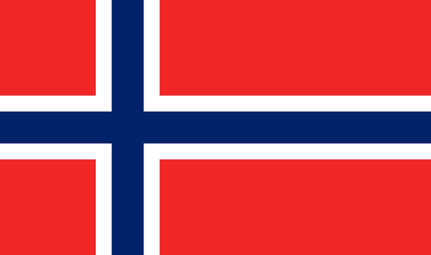 The Flag Of Norway. National symbol of the state. Vector illustration.