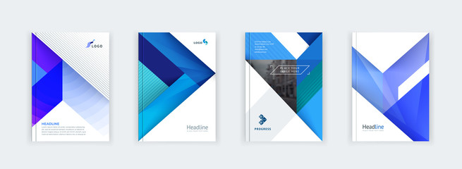 Abstract cover design, business brochure template, layout, report, magazine or booklet in A4 in multi-colored shape. Vector flat illustration.