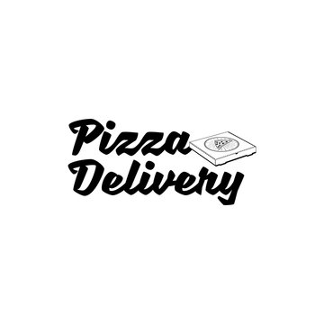 Pizza Delivery. 24 Hours. Label Pizzeria. Design Elements 