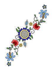 Traditional, modern Polish - Kashubian floral folk decoration vector