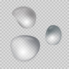 Realistic transparent water drops collection
