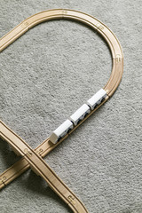 Wooden toy train track