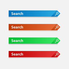 Set of search bands. Color search lines. Elements of the search service. Vector strip for information retrieval.