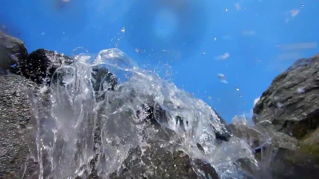 Water against the camera. cascade