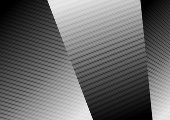 Abstract black white lines refraction vector background