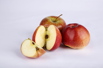 Mature apples on the table