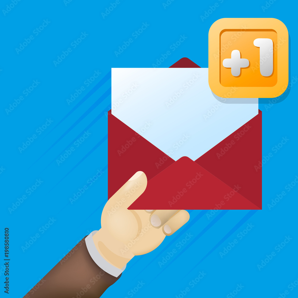 Aufkleber new email notification on mobile phone. e-mail marketing concept. vector illustration. flat design.