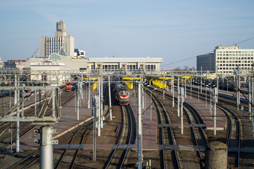 view of the city railway station on a sunny day