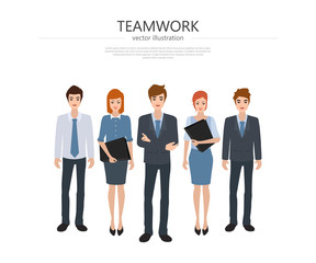 Business group people teamwork concept background. Illustration vector of flat design.