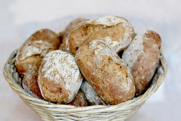 Basket with buns