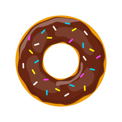 Donut icon isolated on light back. Vector