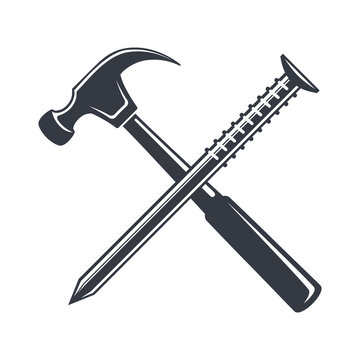 Free Hammer And Nail SVG, PNG Icon, Symbol. Download Image.