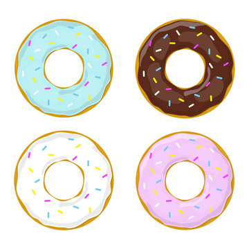 Donut icon isolated on light back. Vector