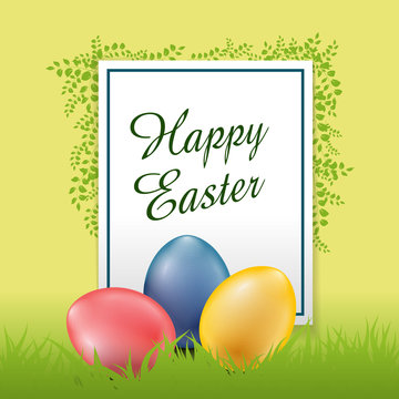 happy easter greenery greeting card