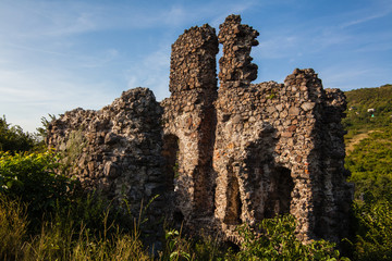 Ruins of Castle in Vynohradiv city, Transcarpathian region