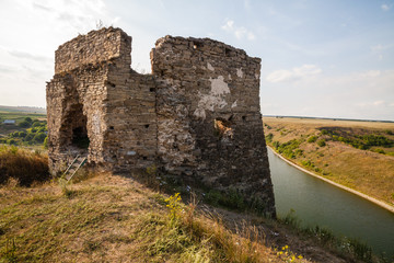 The ruins of Castle in Zhvanec, Khmelnytskyi Oblast, Western Ukraine.