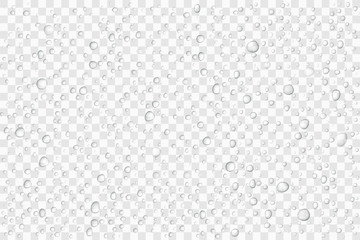 Vector Water drops on glass. Rain drops on transparent background - obrazy, fototapety, plakaty