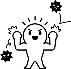 トゲを跳ね返すキャラクター
