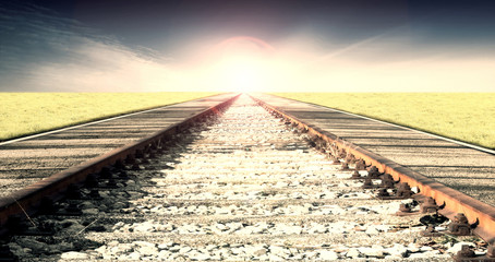 Fototapeta premium szyny równoległe do nieskończoności