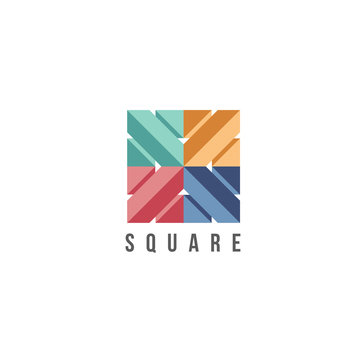 Vector logo design template for business. Square sign