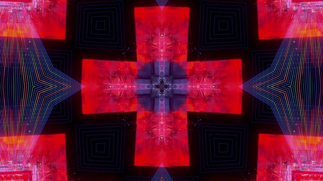 Seamless and colorful motion graphics looped. Colorful Kaleidoscopic Video Background. Suited for VJ's software, video mixes, night clubs, events and video mapping shows.