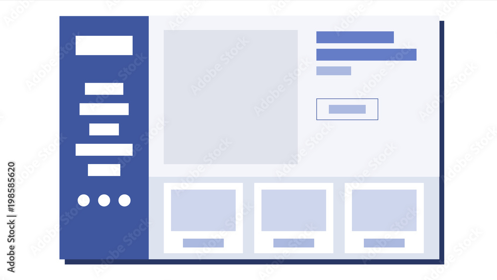 Poster website flat design vector. wireframes layout. web design concept. illustration