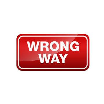 Simple Minimalist Stop Wrong Way Traffic Sign with light gradient
