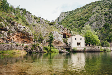 Fototapeta na wymiar Lake San Domenico, Abruzzo, Italy