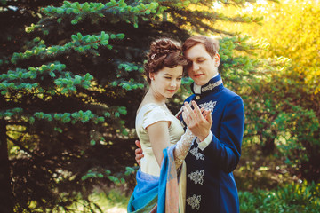 Couple in beautiful suits