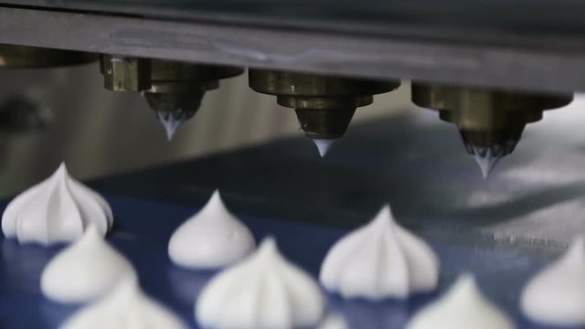 Production of marshmallows and pastes. Confectionery production at the factory.