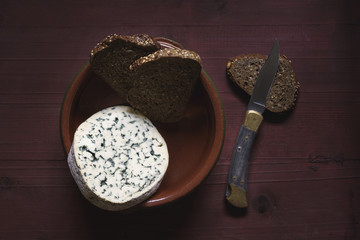 French cheese on wooden table
