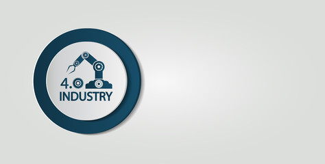 Industry 4.0 icon,logo factory,technology concept.vector illustration