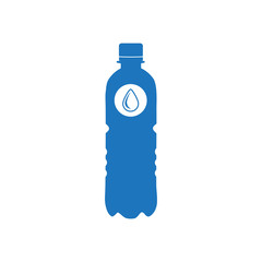 Blue silhouette of a plastic bottle