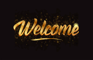 word text with sparkle and glitter background in gold, suitable for card, brochure or typography logo design